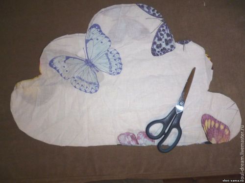 Выкройка подушки-облака из подкладочной ткани